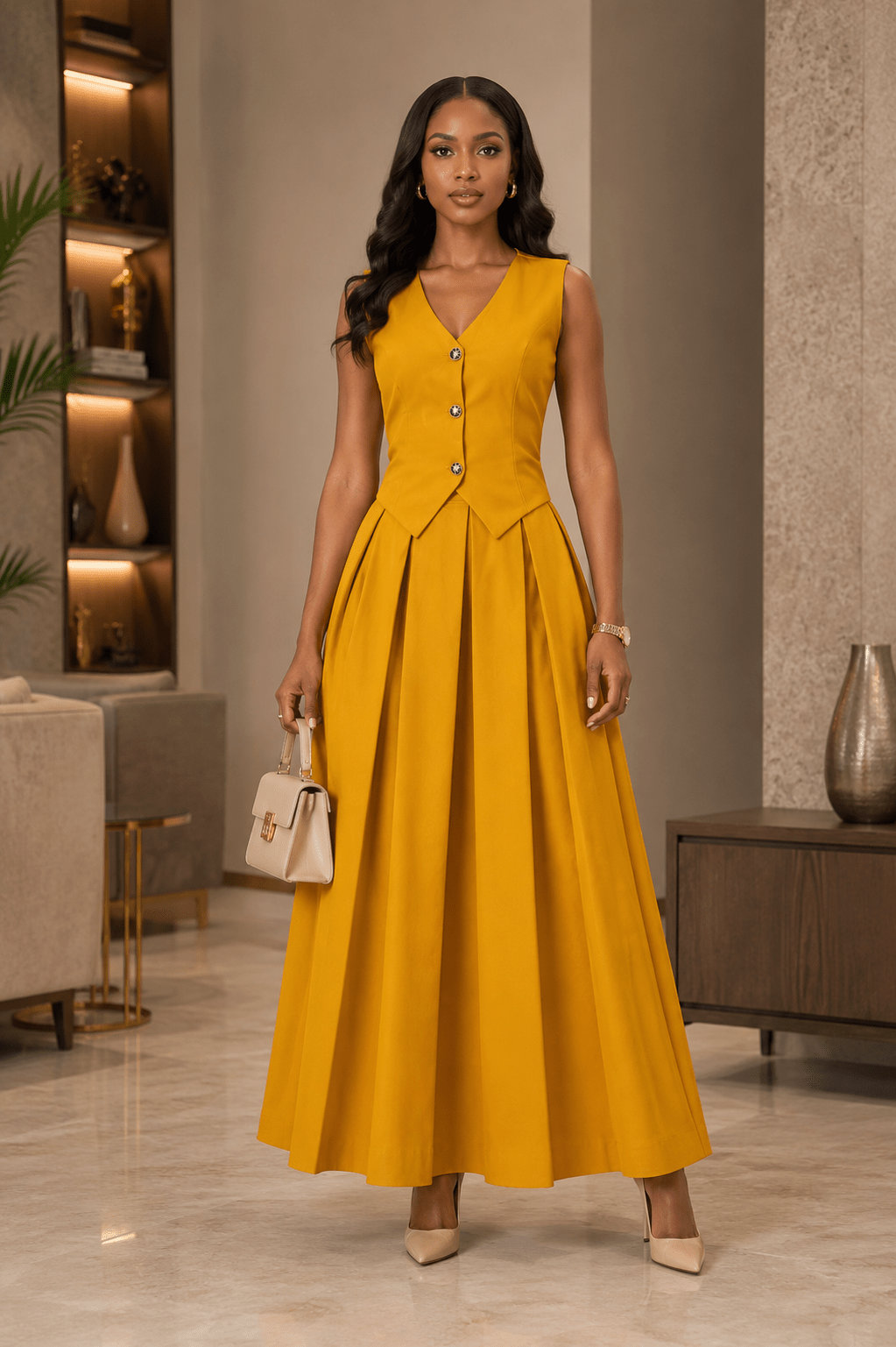 Aurelia Pleated Maxi Set - CM & UZ STYLES LTD