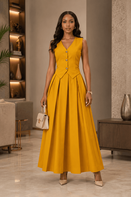 Aurelia Pleated Maxi Set - CM & UZ STYLES LTD