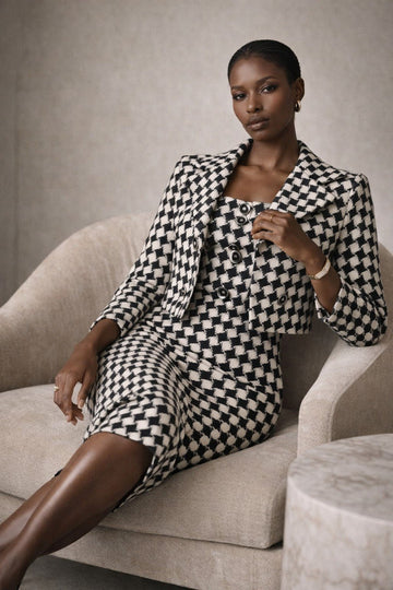 CM&UZ Houndstooth Skirt Suit - CM & UZ STYLES LTD