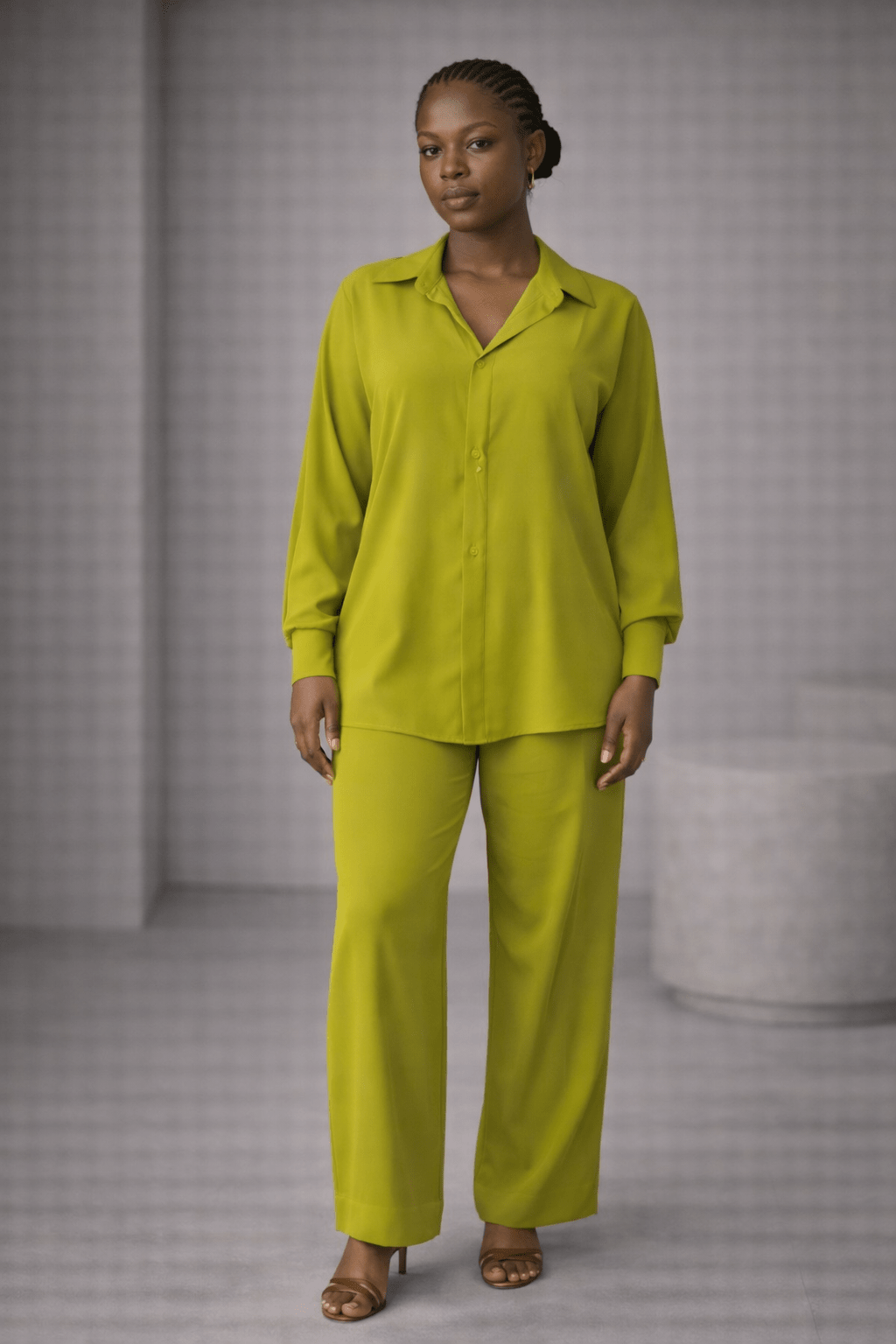 CM&UZ Lime Ease Co - ord Set - CM & UZ STYLES LTD