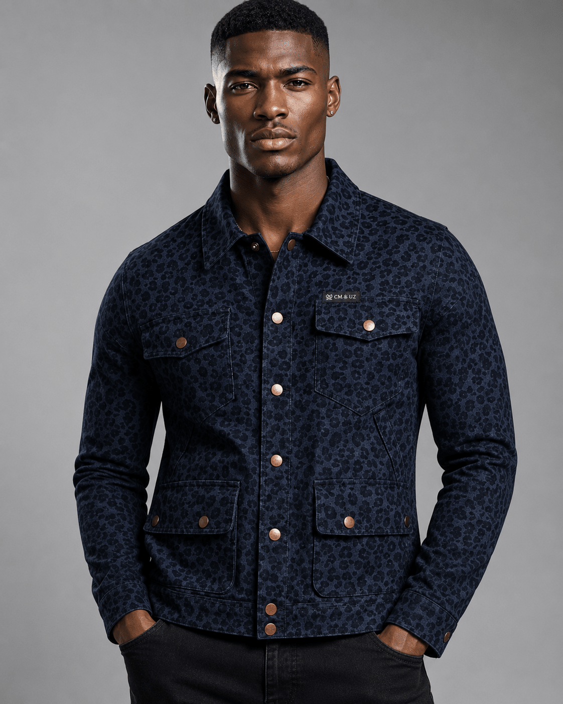CM&UZ Midnight Panther Utility Jacket - CM & UZ STYLES LTD