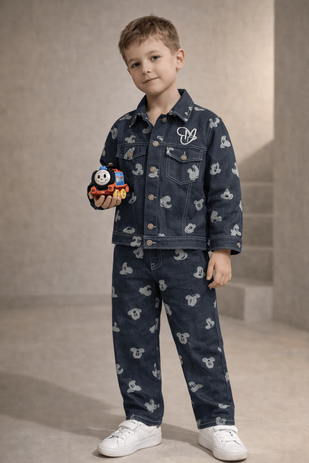 CM&UZ Monogram Denim Set - CM & UZ STYLES LTD