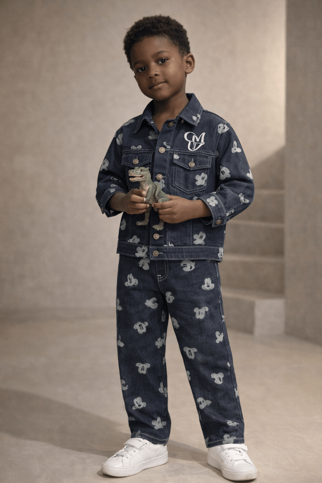 CM&UZ Monogram Denim Set - CM & UZ STYLES LTD