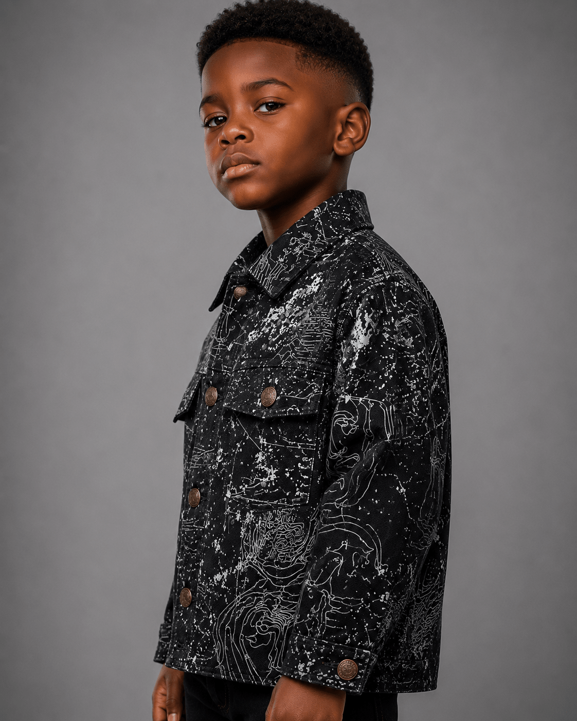 CM&UZ Noir Gallery Utility Jacket - CM & UZ STYLES LTD
