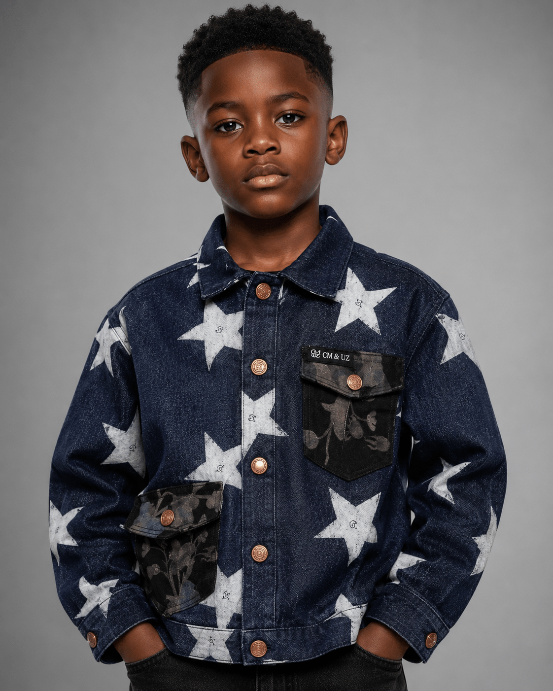 CM&UZ Timeless Essentials Kids Star Utility Jacket - CM & UZ STYLES LTD