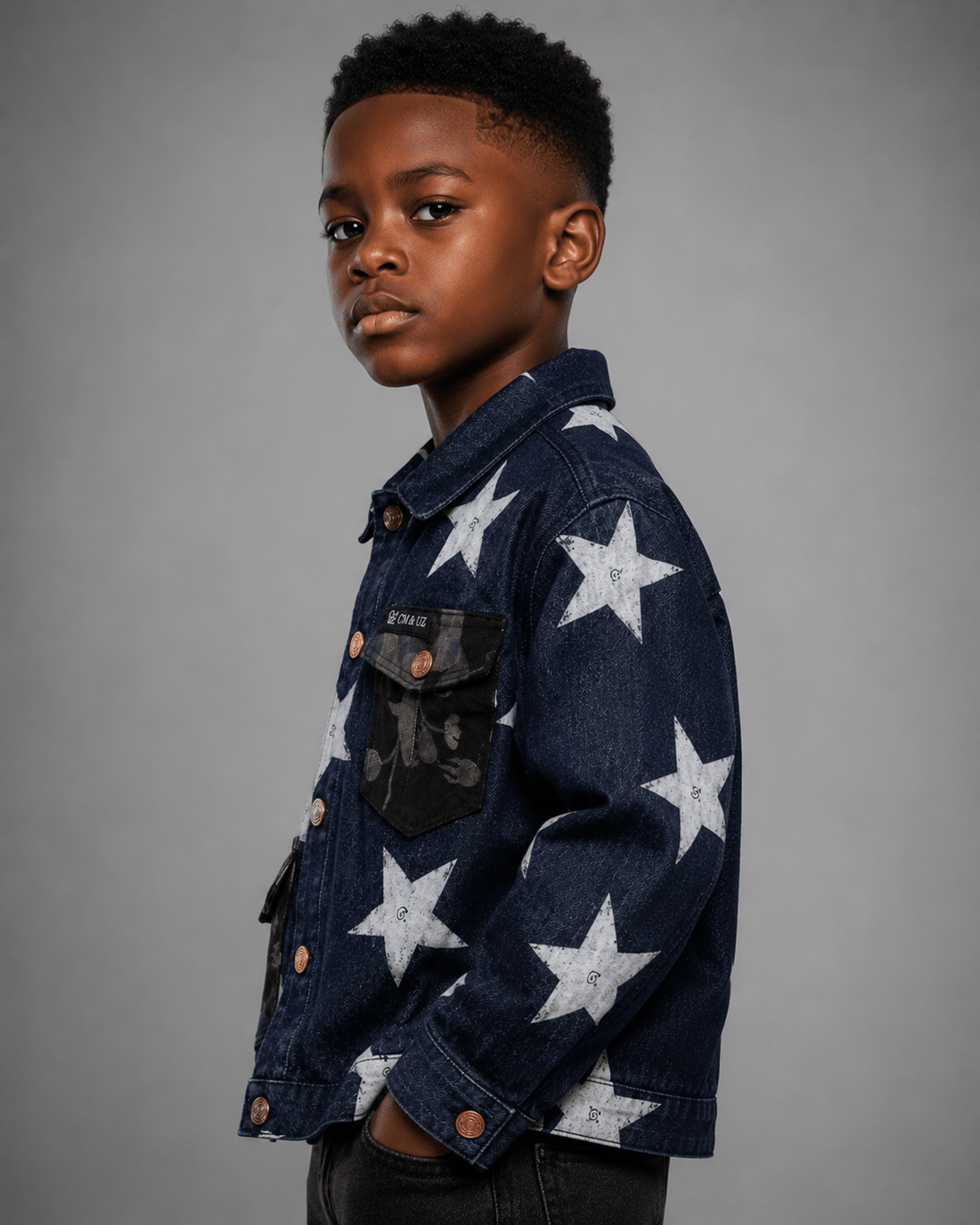 CM&UZ Timeless Essentials Kids Star Utility Jacket - CM & UZ STYLES LTD