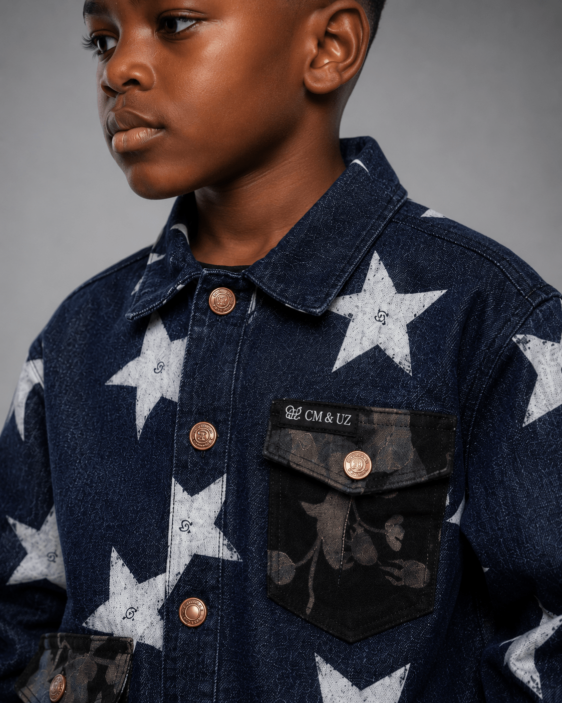 CM&UZ Timeless Essentials Kids Star Utility Jacket - CM & UZ STYLES LTD