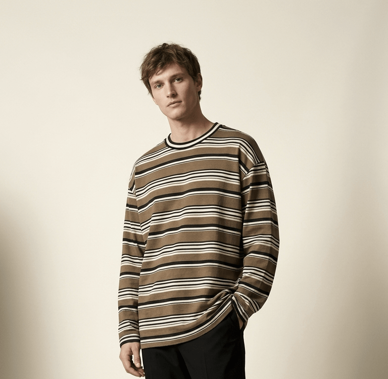 Cocoa Stripe Knit (Long Sleeve) - CM & UZ STYLES LTD