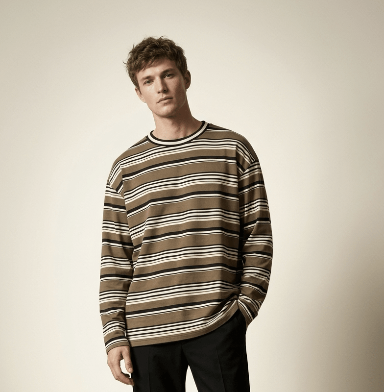 Cocoa Stripe Knit (Long Sleeve) - CM & UZ STYLES LTD