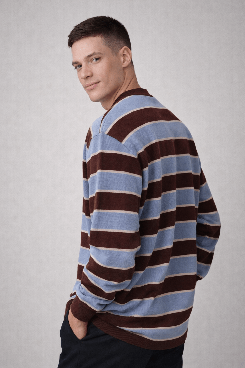 Dual Tone Stripe Knit - CM & UZ STYLES LTD