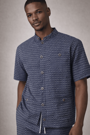 Midnight Grid Relaxed Set - CM & UZ STYLES LTD