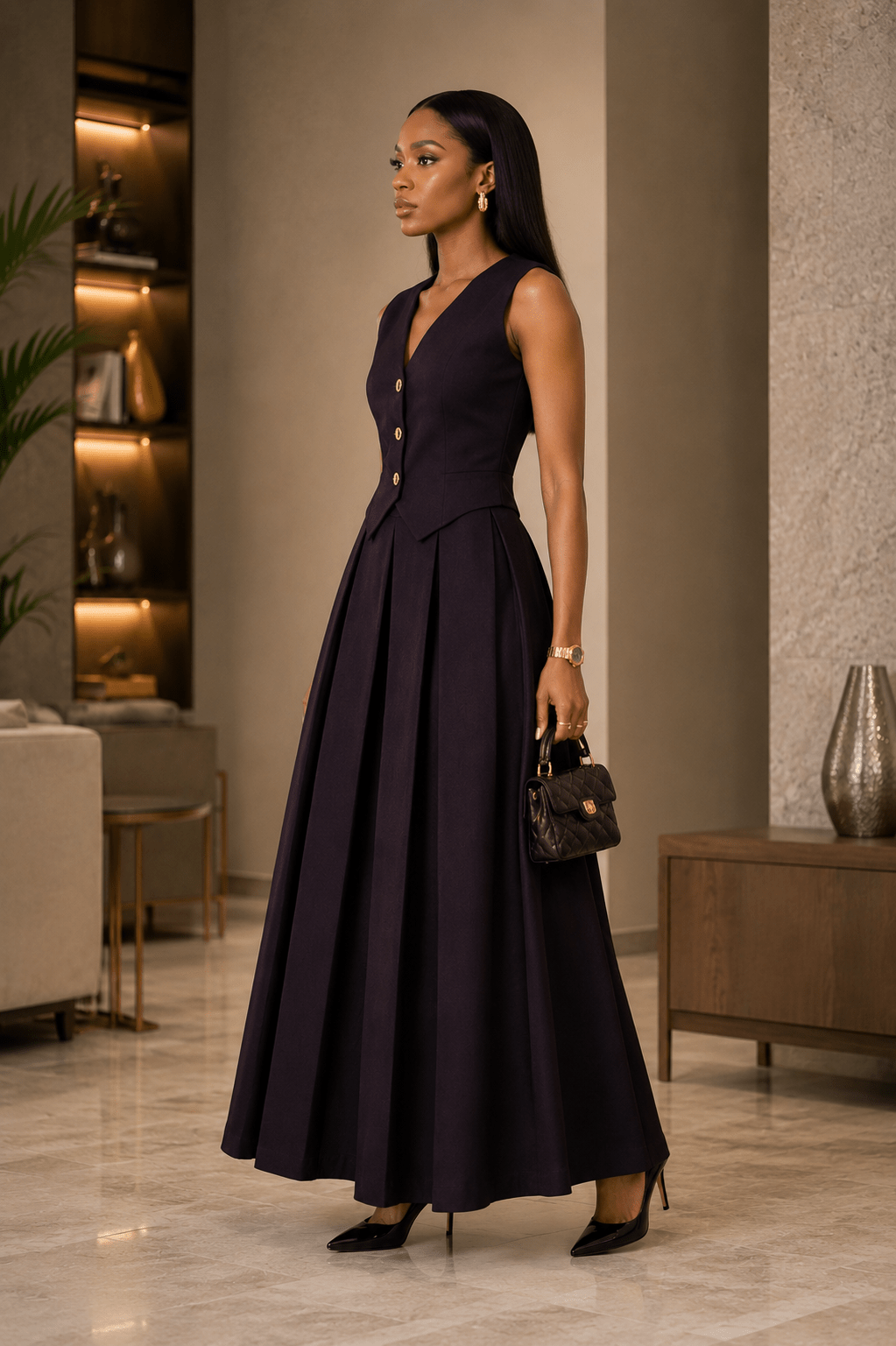 Midnight Muse Pleated Set - CM & UZ STYLES LTD