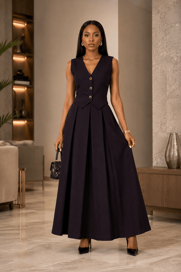 Midnight Muse Pleated Set - CM & UZ STYLES LTD