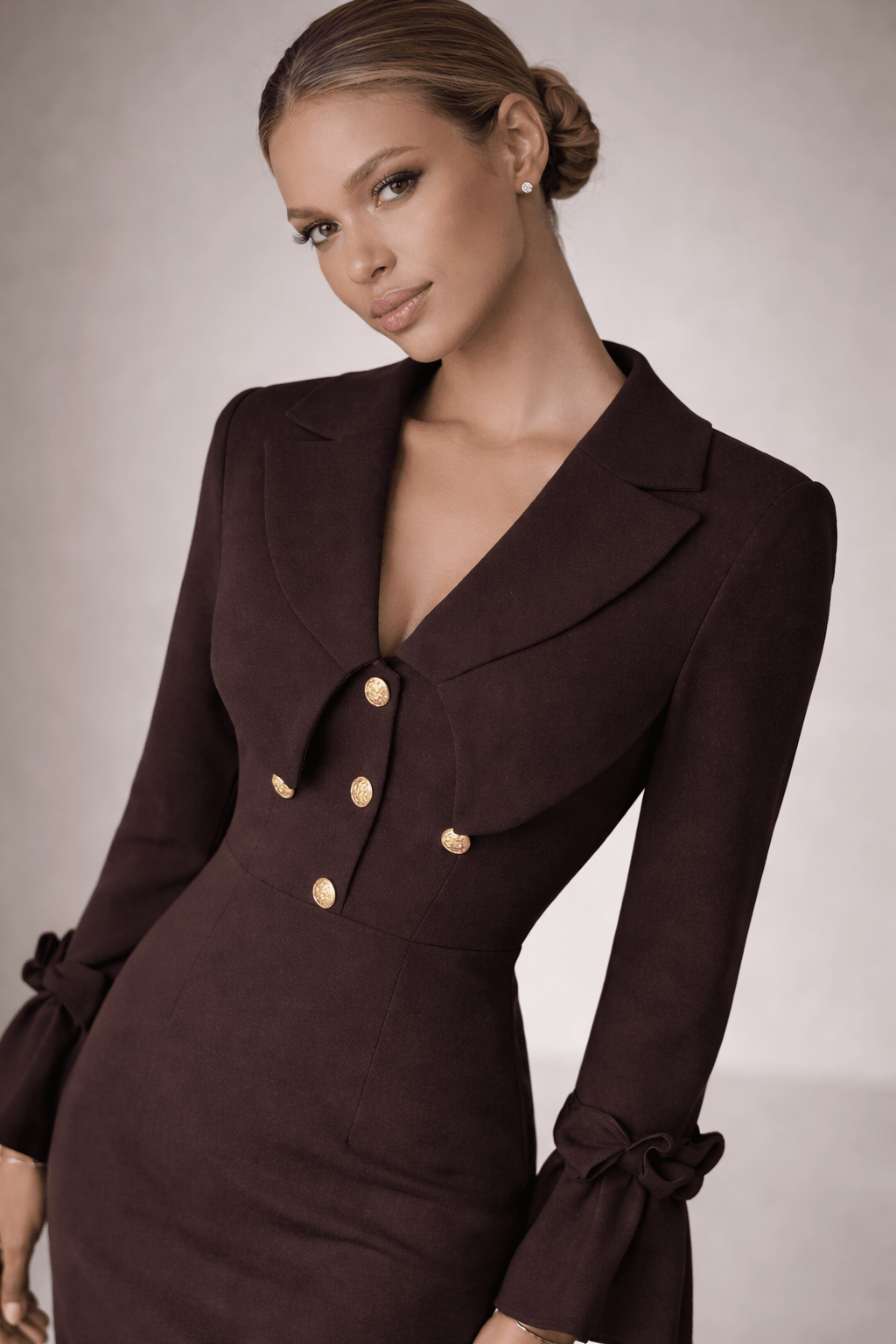 Noir Sculpt Collar Dress - CM & UZ STYLES LTD