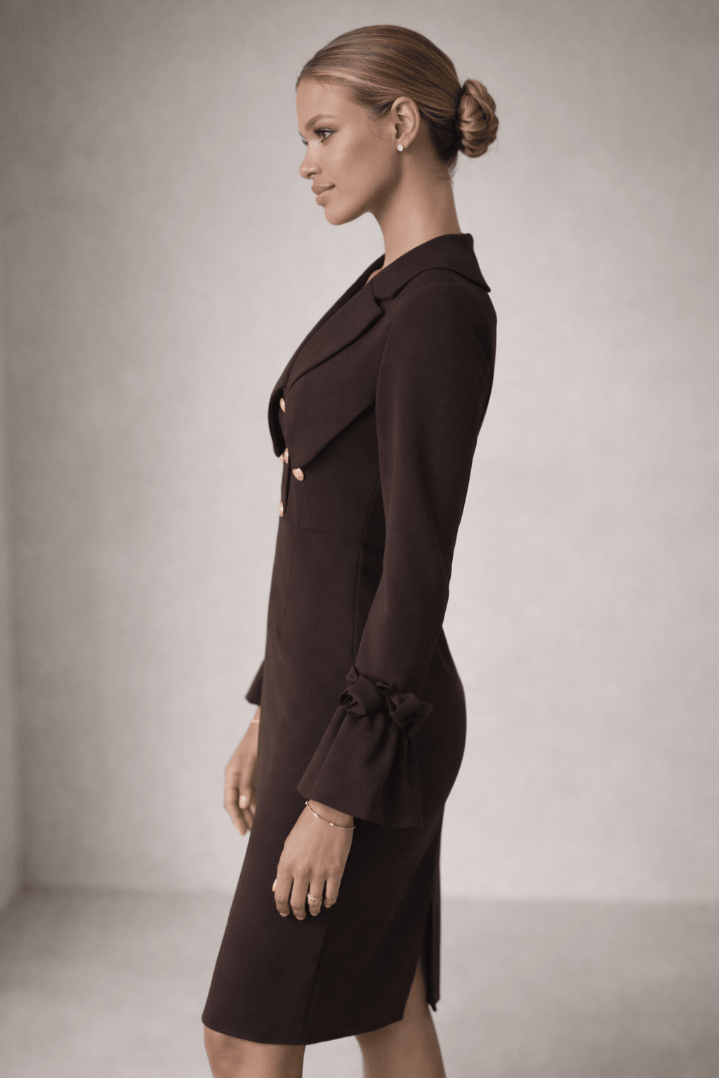 Noir Sculpt Collar Dress - CM & UZ STYLES LTD
