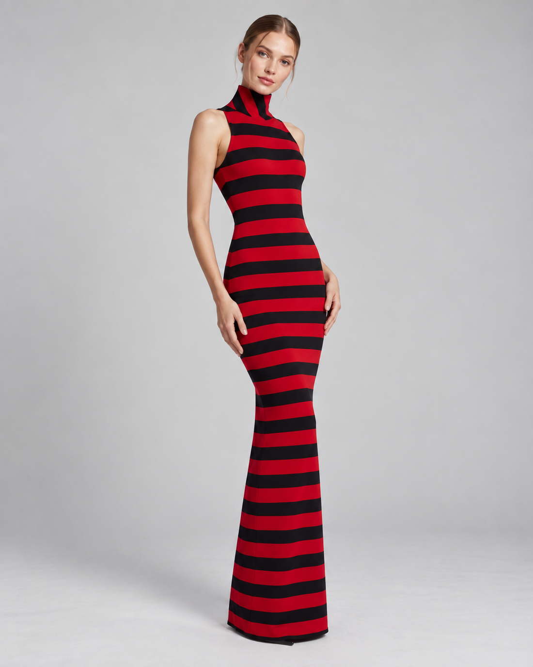 CM&UZ Riviera Stripe Maxi Dress – Crimson