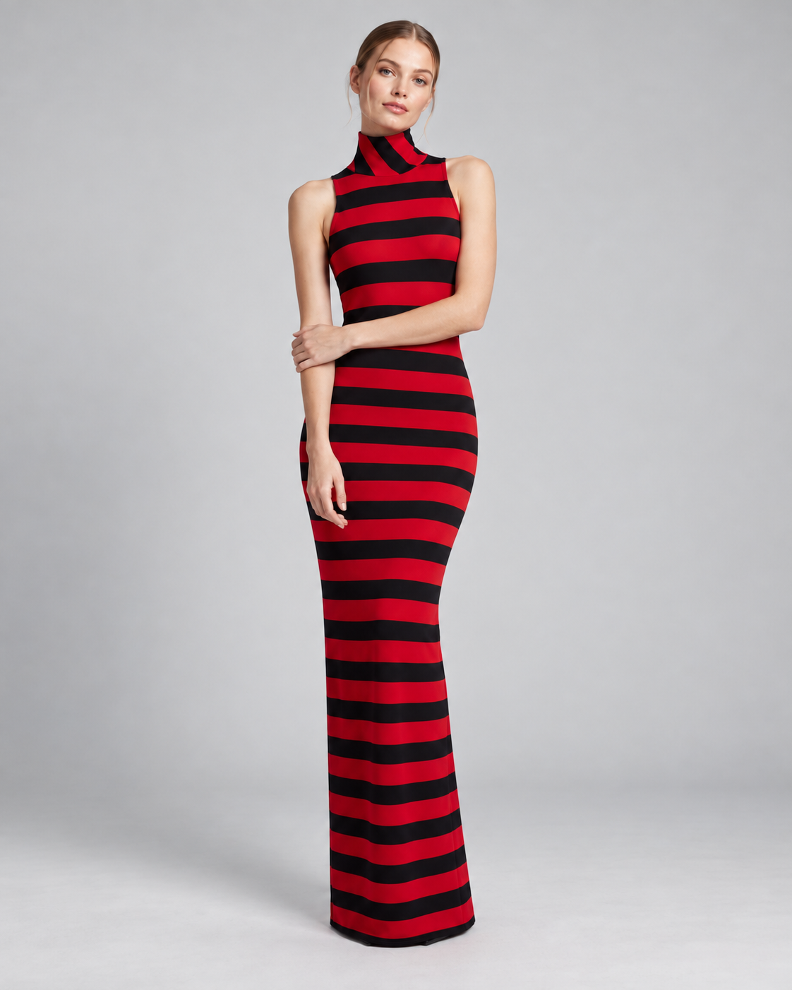 CM&UZ Riviera Stripe Maxi Dress – Crimson
