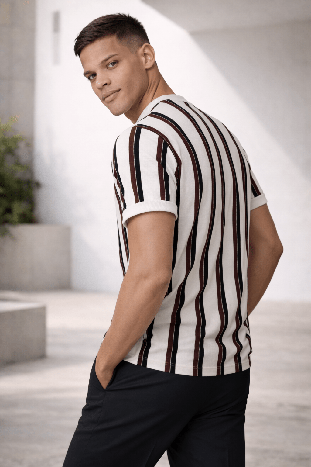 Vertical Edge Knit Tee - CM & UZ STYLES LTD