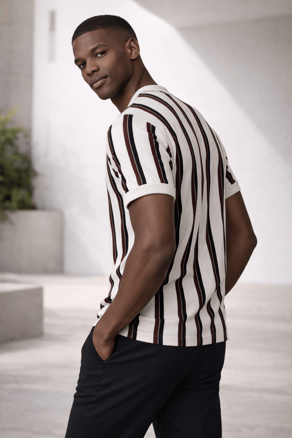 Vertical Edge Knit Tee - CM & UZ STYLES LTD
